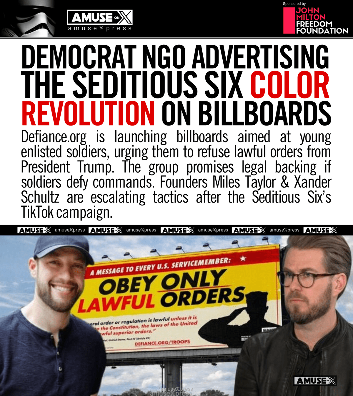 Democrat NGO Color Revolution Billboard headline post